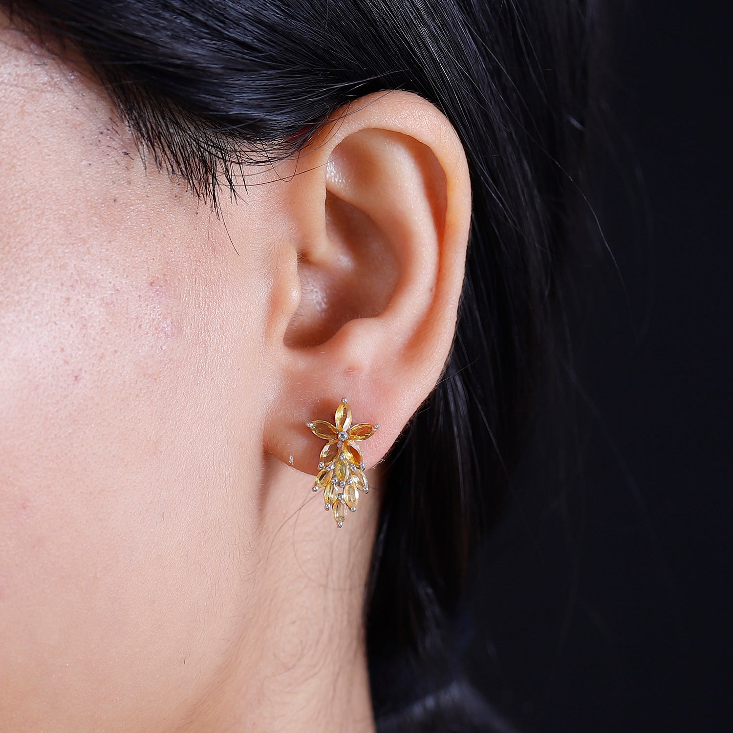 Yellow Sapphire Cascade Earrings