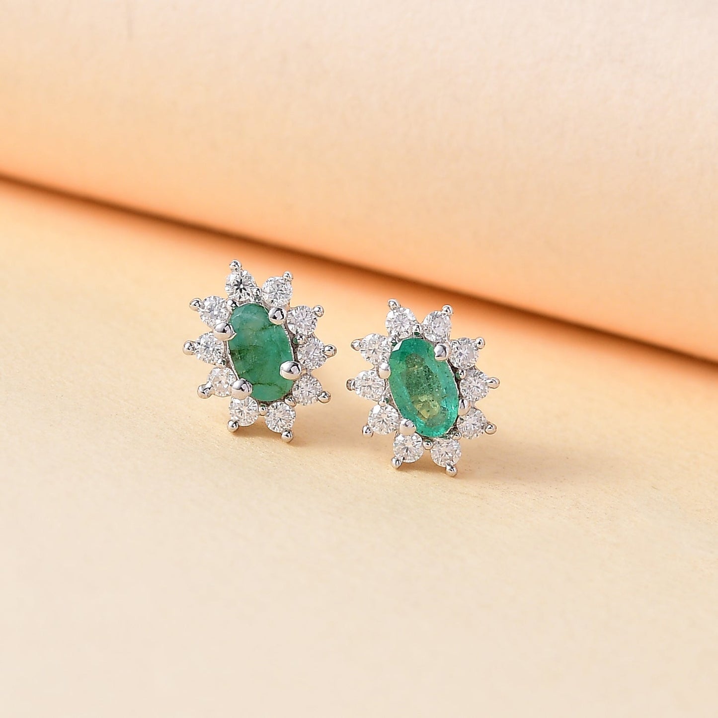 Emerald and Moissanite Snowflake Earrings