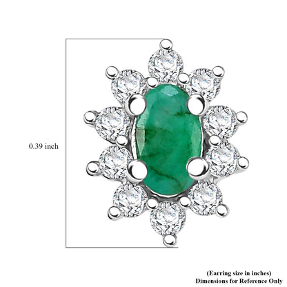 Emerald and Moissanite Snowflake Earrings