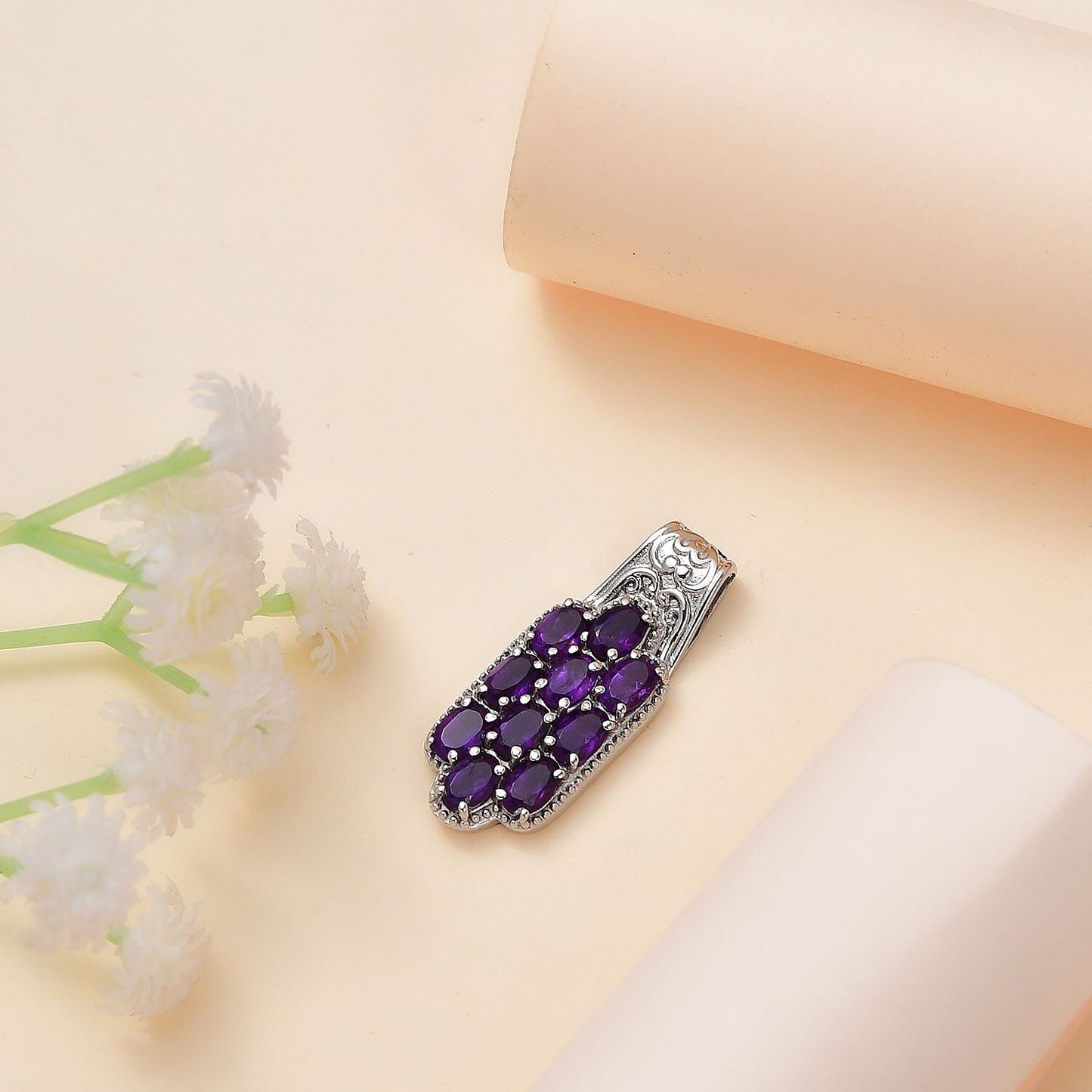 African Amethyst Pendant — Bold Color & Elegant Design