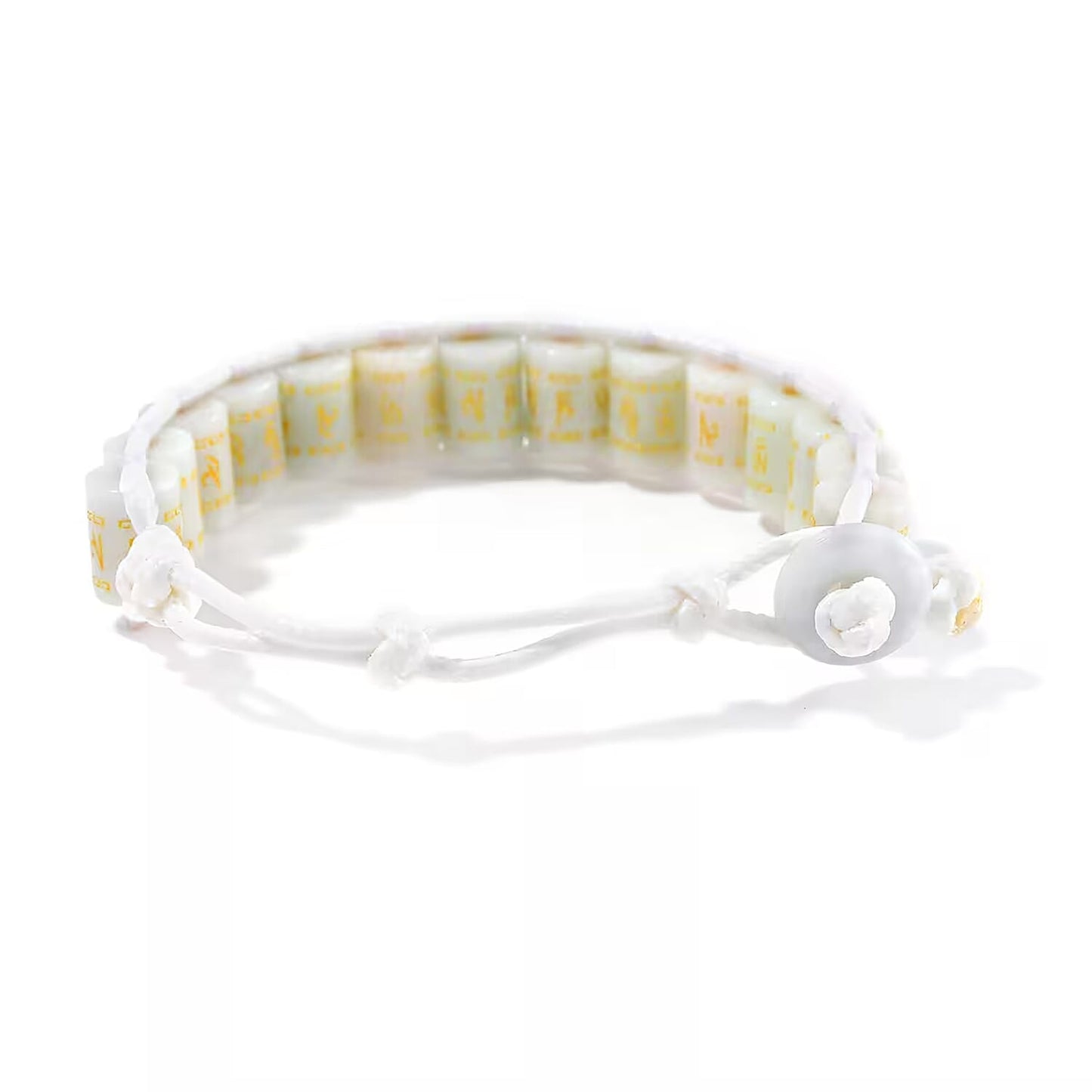Natural Jade Prayer Wheel Cord Bracelet — Channel Strength and Healing Power
