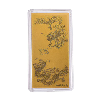 24K Gold Emboss Sheet Collection – Dragon, Dragon Twins, Elephant & Statue of Liberty (100mg)