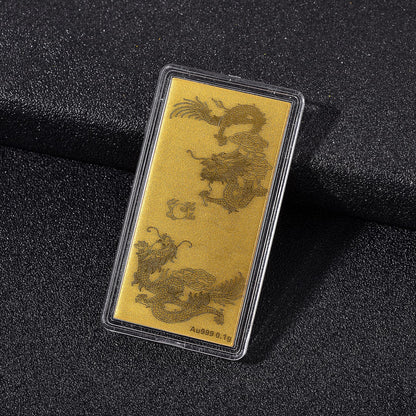 24K Gold Emboss Sheet Collection – Dragon, Dragon Twins, Elephant & Statue of Liberty (100mg)