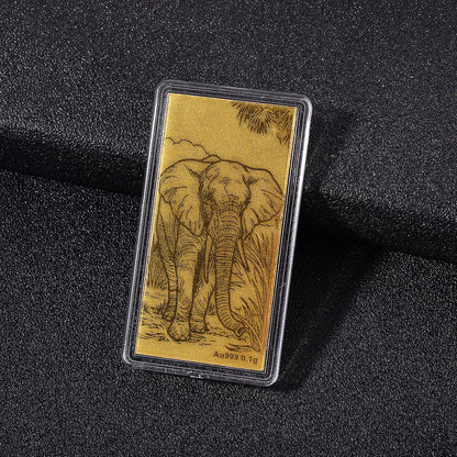 24K Gold Emboss Sheet Collection – Dragon, Dragon Twins, Elephant & Statue of Liberty (100mg)