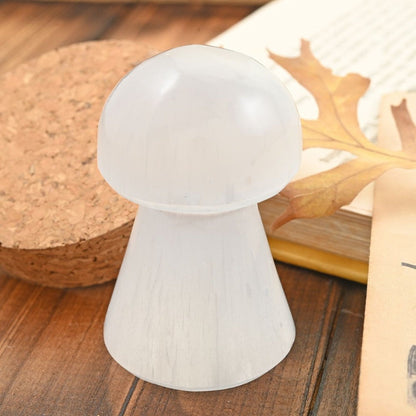 Selenite Crystal Mushroom Figurine