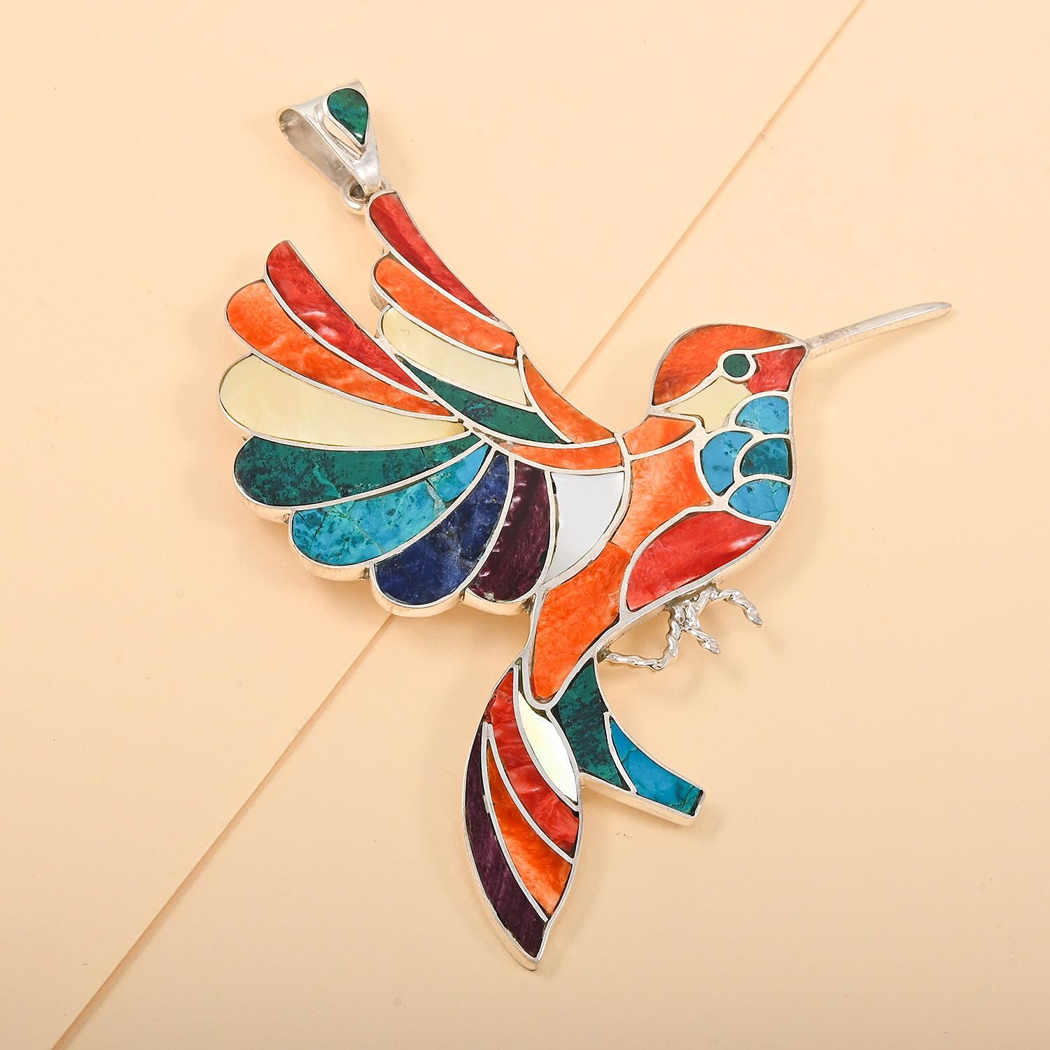 Harmony Big Hummingbird Multi-Gemstone Pendant — Freedom, Joy & Bold Expression