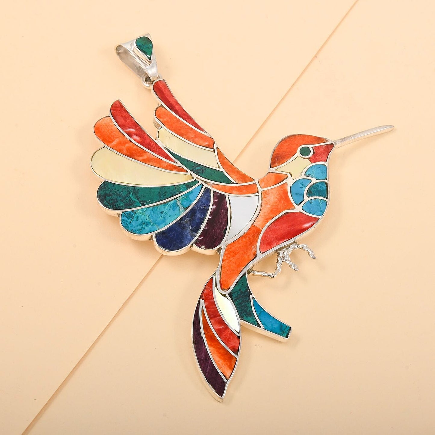 Harmony Big Hummingbird Multi-Gemstone Pendant — Freedom, Joy & Bold Expression