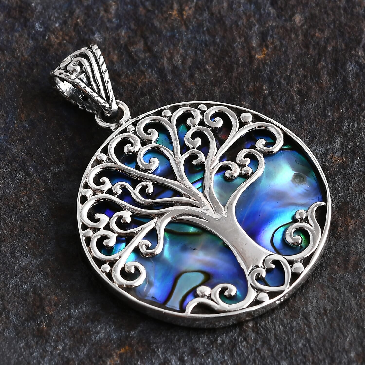 Tree of Life Abalone Shell Pendant – For Strength, Growth & Connection