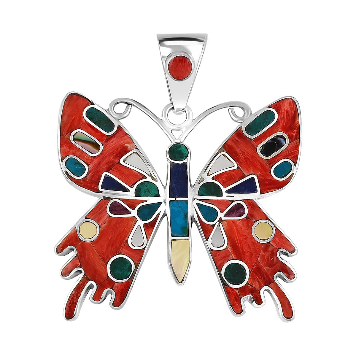 Super Butterfly Multi-Gemstone Pendant — Artistic Freedom & Cultural Expression
