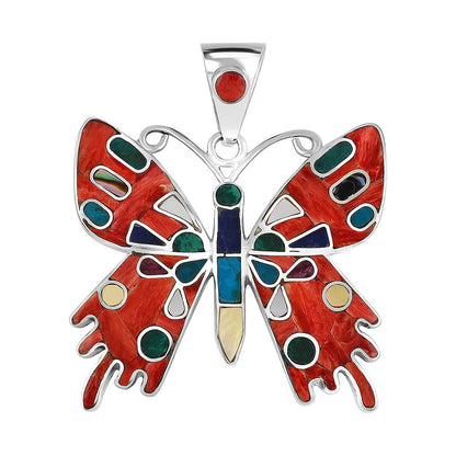 Super Butterfly Multi-Gemstone Pendant — Artistic Freedom & Cultural Expression