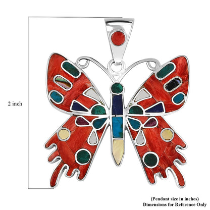 Super Butterfly Multi-Gemstone Pendant — Artistic Freedom & Cultural Expression