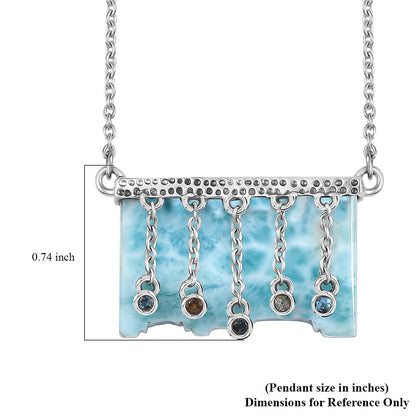 Ethereal Cascade Sky Blue Topaz & Multi-Gemstone Necklace — Serene Energy & Refined Expression