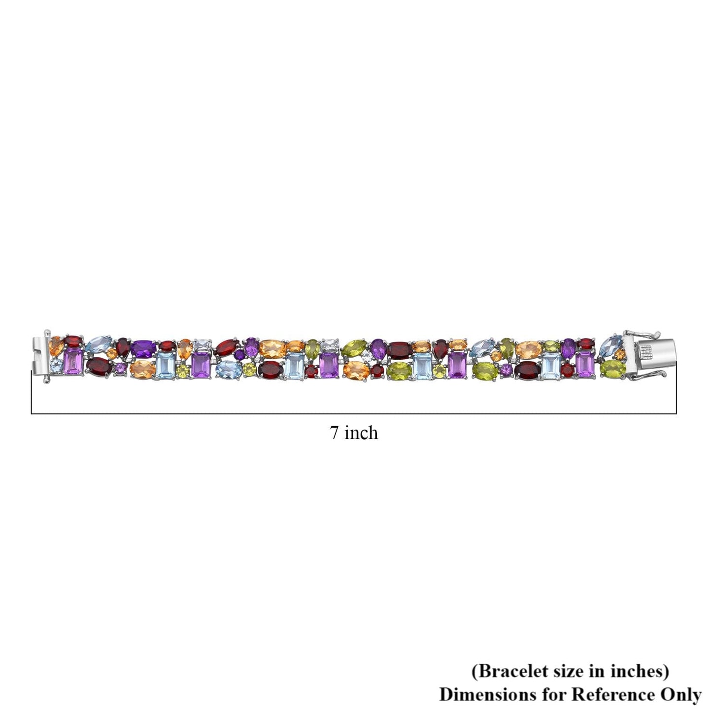 Colorful Gemstone Bracelet – Rhodium Over Sterling Silver