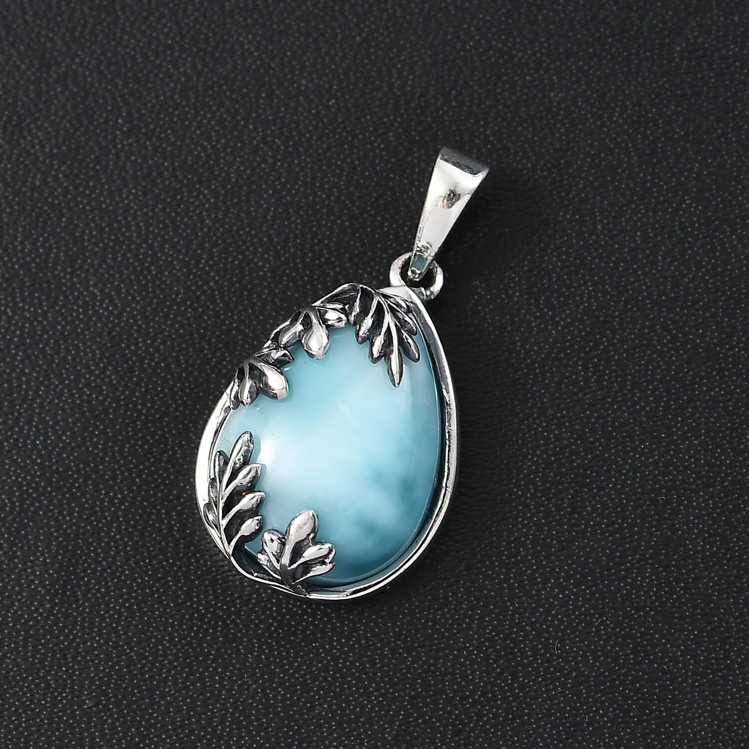 DJOY Premium Larimar 11.10 ctw Flowing Swirl Pendant – A Symbol of Emotional Healing and Inner Peace