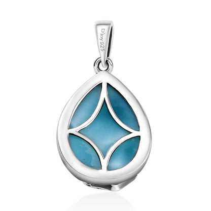 DJOY Premium Larimar 11.10 ctw Flowing Swirl Pendant – A Symbol of Emotional Healing and Inner Peace