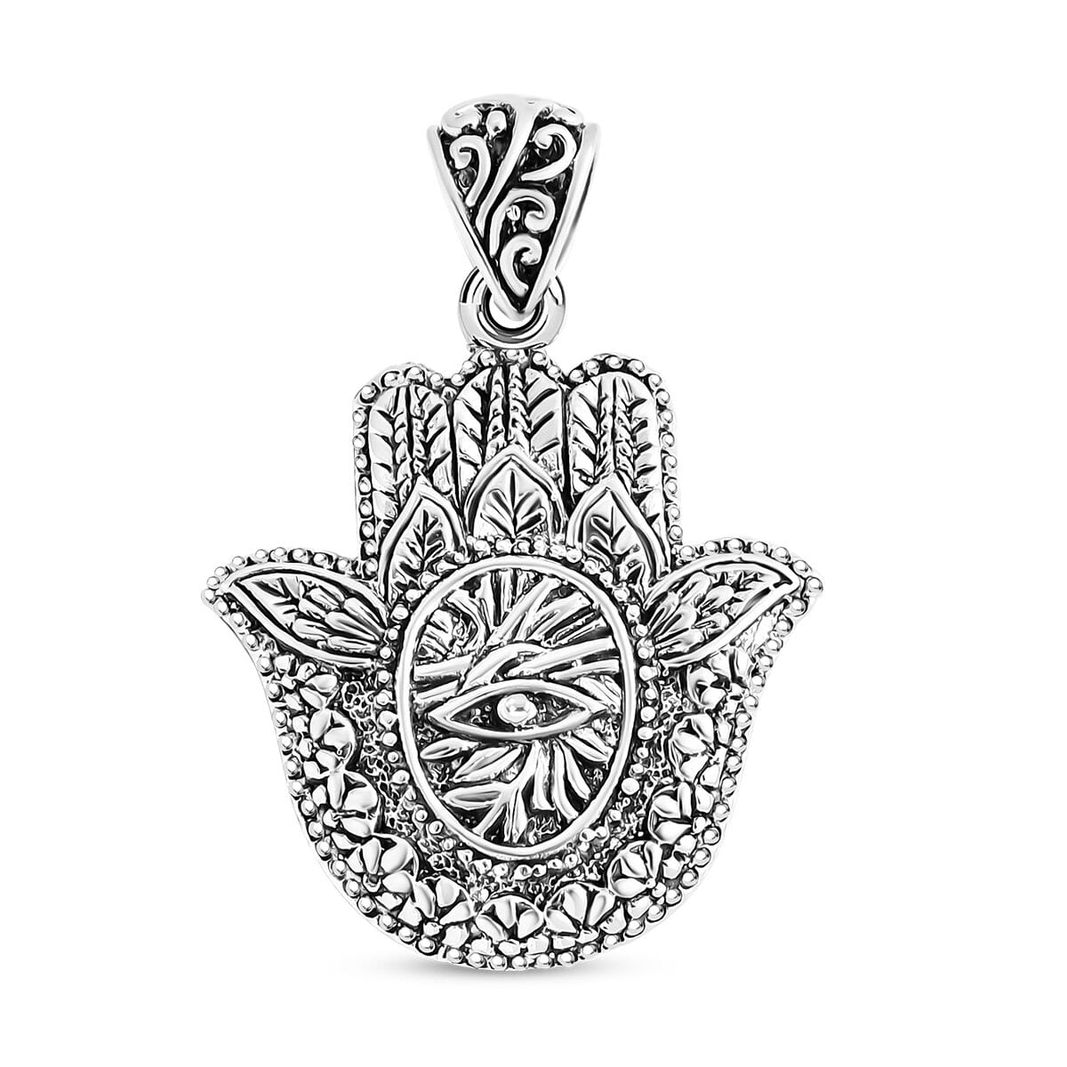 Bali Legacy Sterling Silver Hamsa Pendant – A Symbol of Protection and Strength