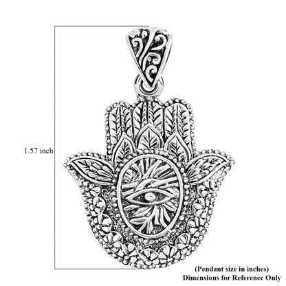 Bali Legacy Sterling Silver Hamsa Pendant – A Symbol of Protection and Strength