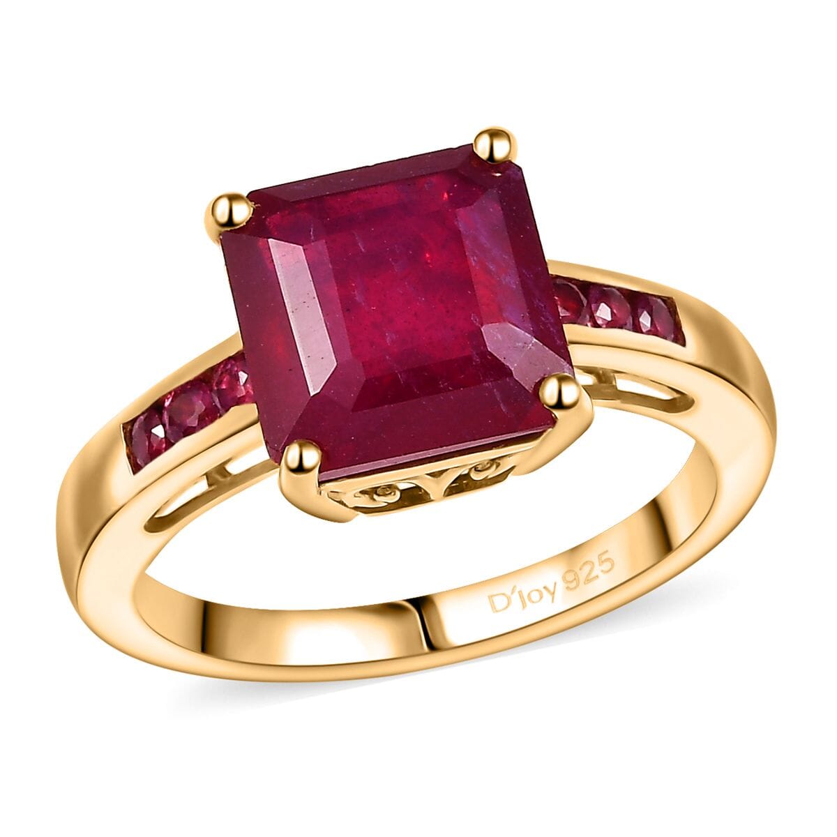 Niassa Ruby Art Deco Ring – Elegance in 18K Vermeil Gold