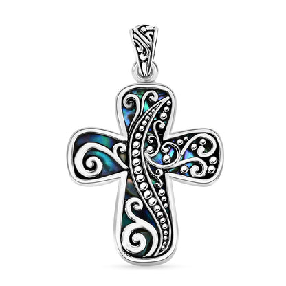 Bali Legacy Abalone Shell Cross Pendant – A Symbol of Protection and Transformation