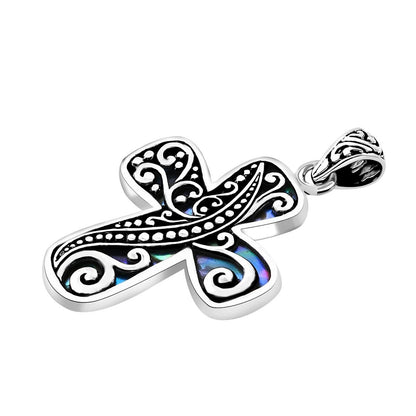 Bali Legacy Abalone Shell Cross Pendant – A Symbol of Protection and Transformation