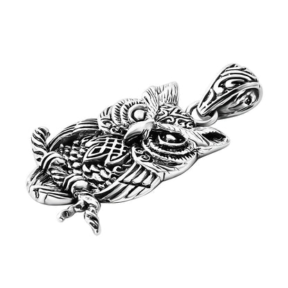 Bali Legacy Sterling Silver Owl & Elephant Pendant – A Symbol of Wisdom and Strength