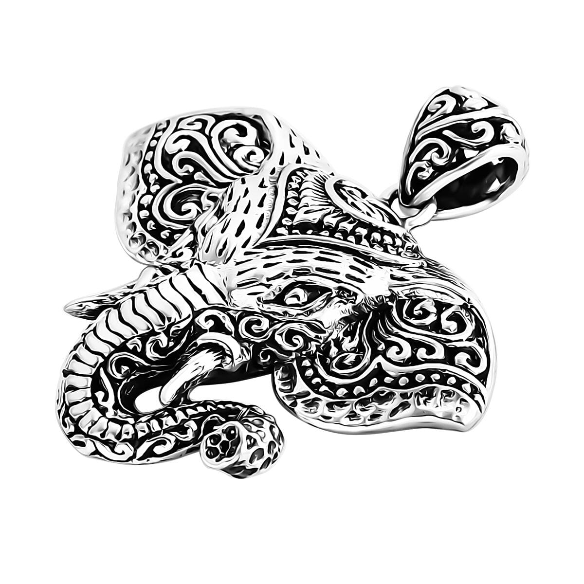 Bali Legacy Sterling Silver Owl & Elephant Pendant – A Symbol of Wisdom and Strength