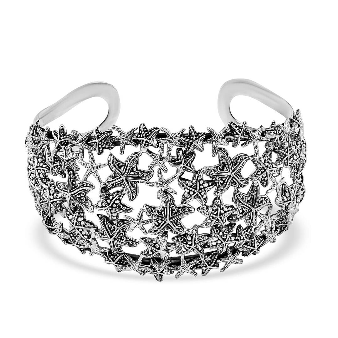 Bali Legacy Sterling Silver Starfish and Seahorse Cuff Bracelets