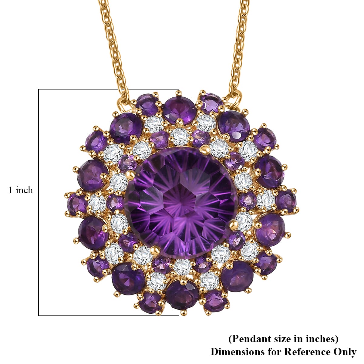 Amethyst Starburst Necklace – Moissanite Sparkle in 18K Vermeil Gold