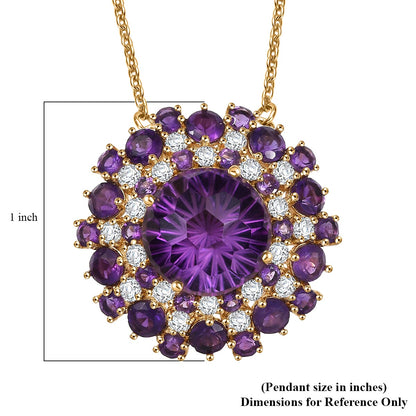 Amethyst Starburst Necklace – Moissanite Sparkle in 18K Vermeil Gold