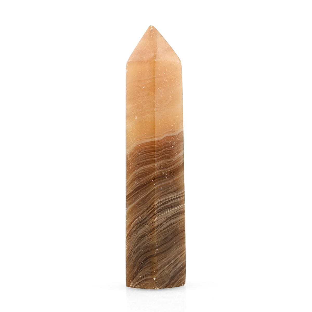 Brown Calcite Prism Tower – A Piece for Energy and Elegance