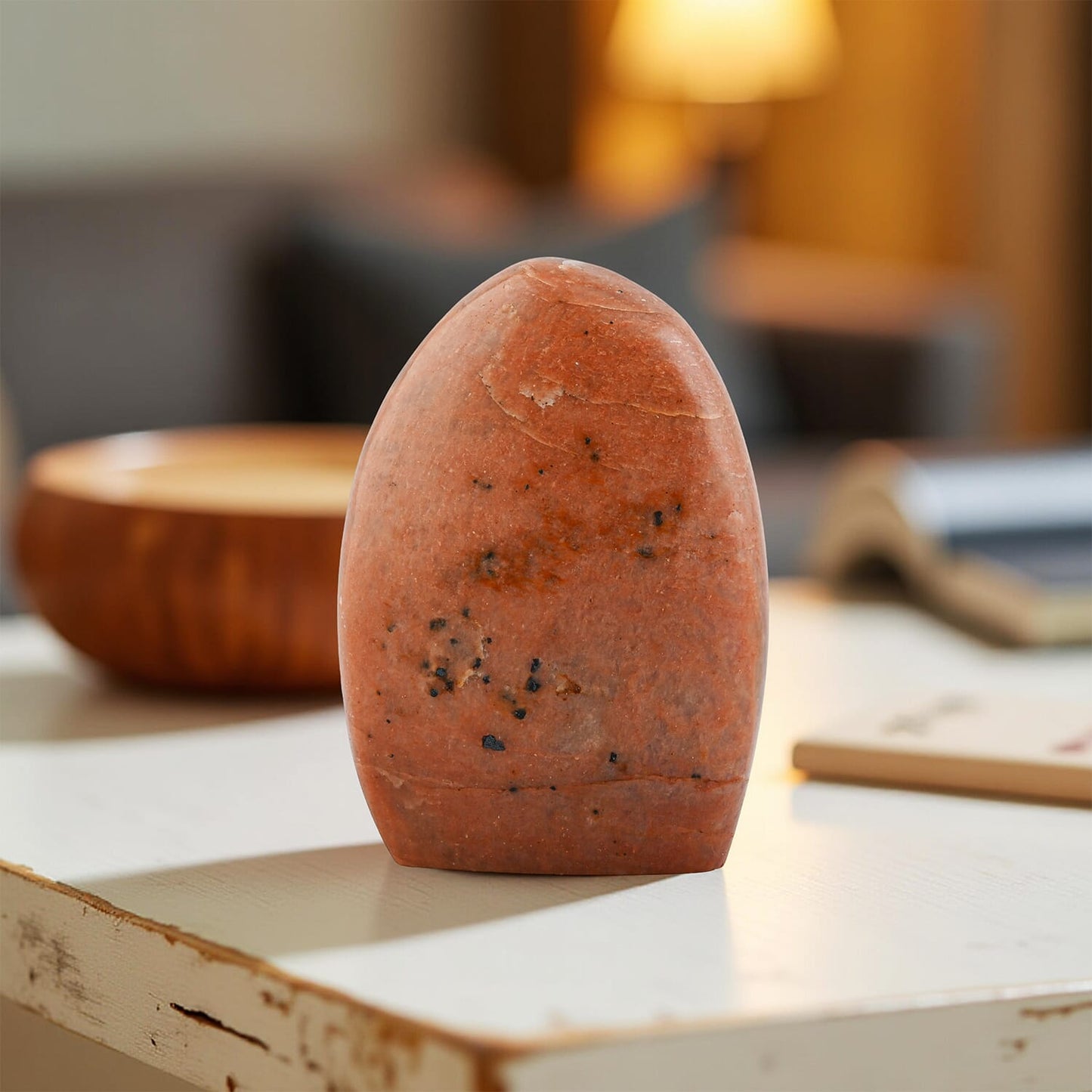 Natural Orange Moonstone Figurine - A Captivating Gemstone Display