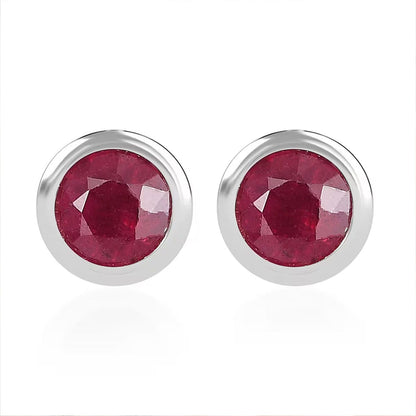 Vibrant Gemstone Stud Earrings — Elegant Sparkle & Timeless Beauty