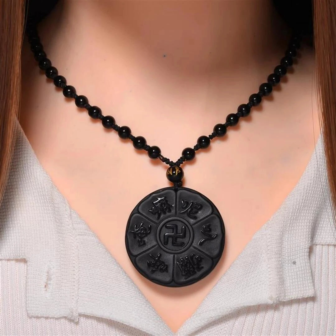 Black Obsidian Om Necklace - Your Everyday Energy Guardian