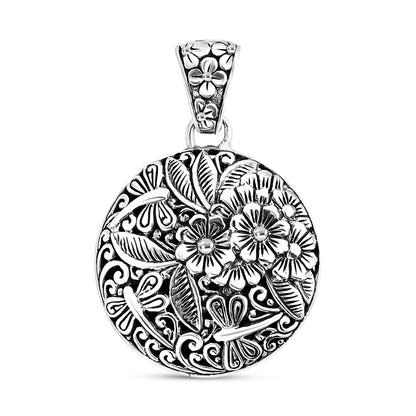 Bali Legacy Sterling Silver Floral Pendant – A Timeless Symbol of Healing and Tranquility