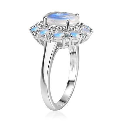 Moonstone & Multi-Gemstone Ring – For Focus & Insight