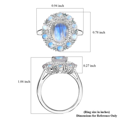 Moonstone & Multi-Gemstone Ring – For Focus & Insight