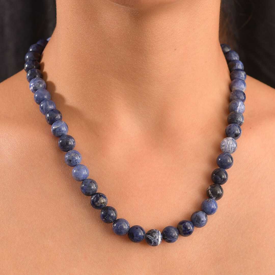 Throat Chakra Beaded Necklace · Sodalite for Self-Expression