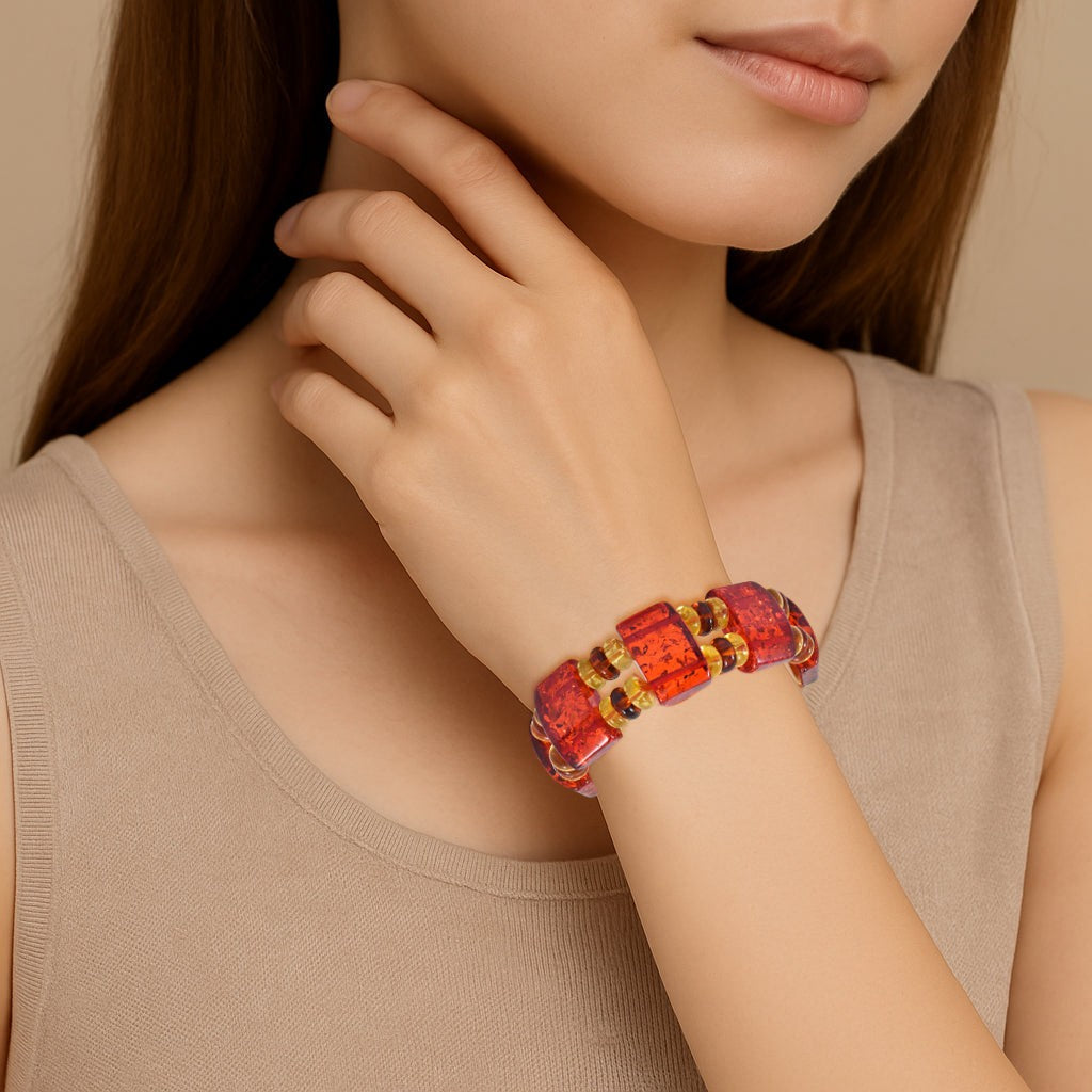 Large Amber Tanker Bracelet – For Rebirth & New Beginnings