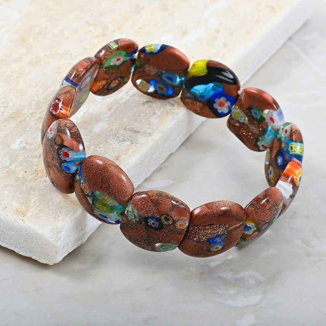 Brown Goldstone Mosaic Bracelet – Made for Creative Souls