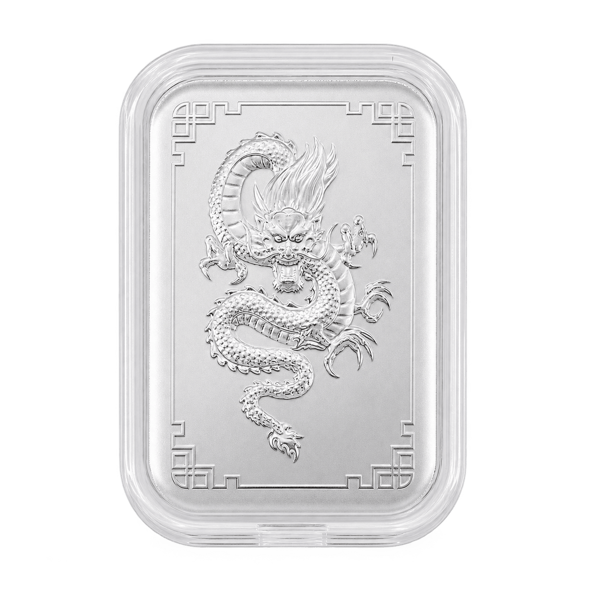 999 Silver Dragon Emboss Sheet - Lucky Charm for Wallet and Gifts