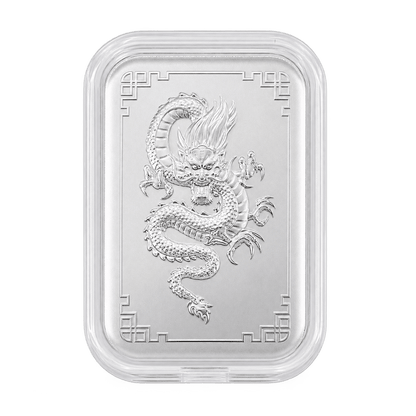 999 Silver Dragon Emboss Sheet - Lucky Charm for Wallet and Gifts