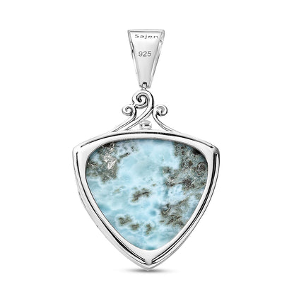Sajen Silver Larimar Turtle Pendant