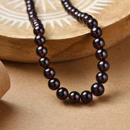 Celebrity Beaded Mozambique Garnet Necklace — Deep Passion & Timeless Glamour