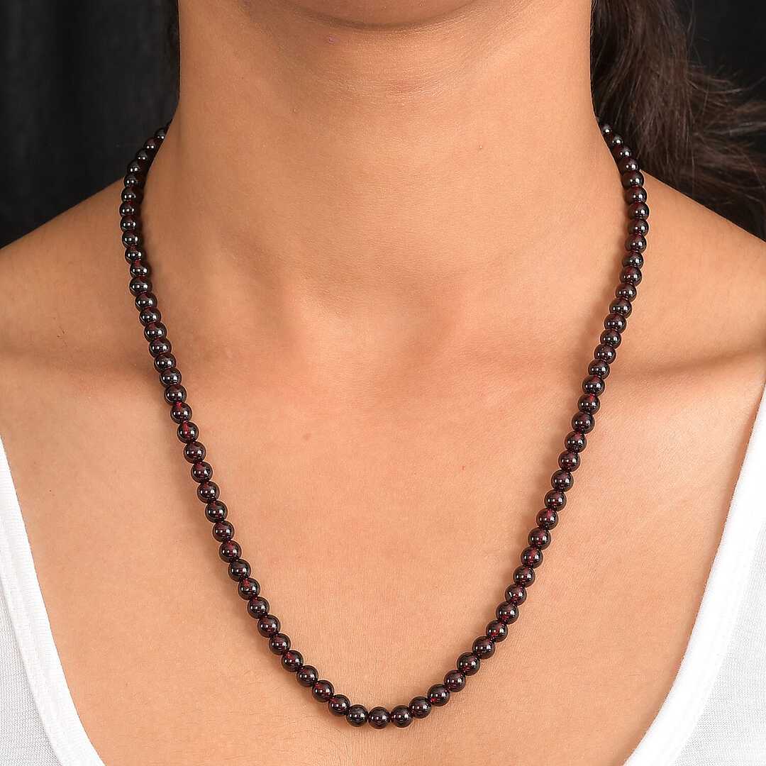 Mozambique Garnet Beaded Necklace