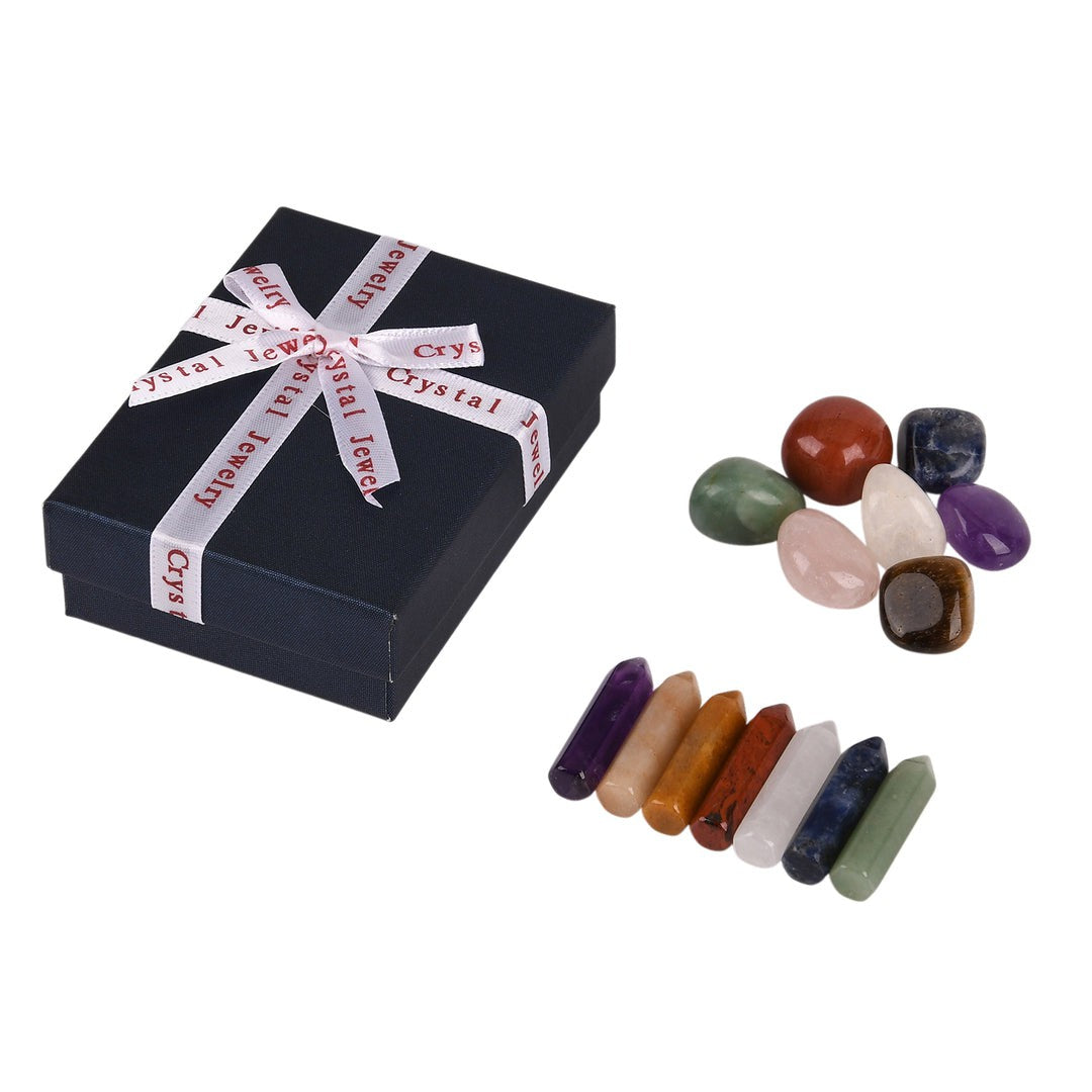 Chakra Crystal Healing Set – 14 Stones to Realign & Restore FREE Gift