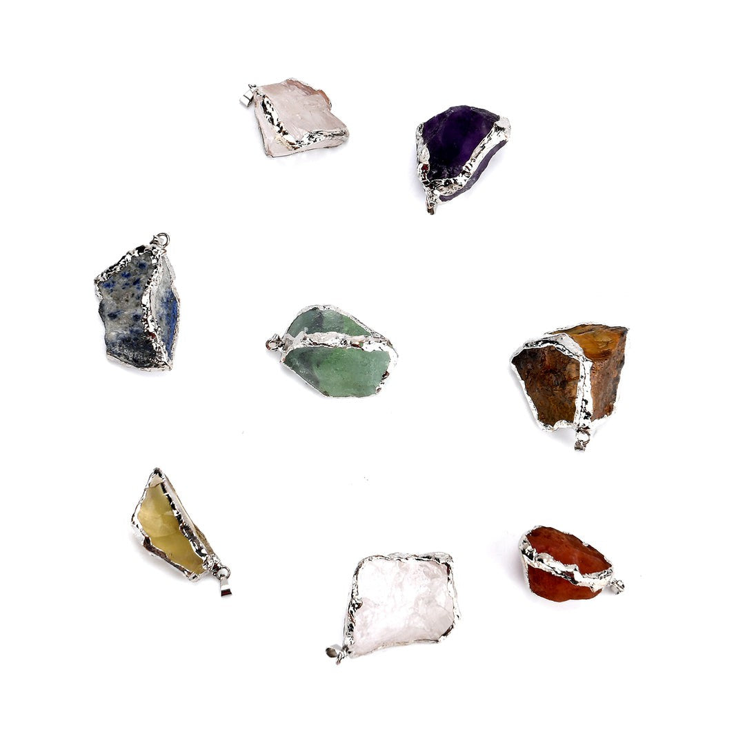 Elemental Energy Necklace Set – 8 Raw Crystals for Every Intention