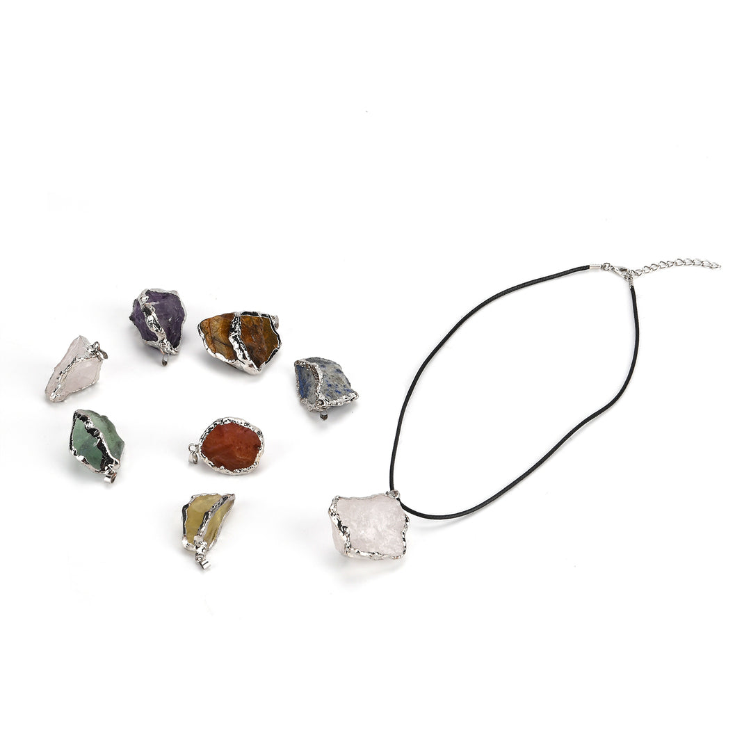 Elemental Energy Necklace Set – 8 Raw Crystals for Every Intention