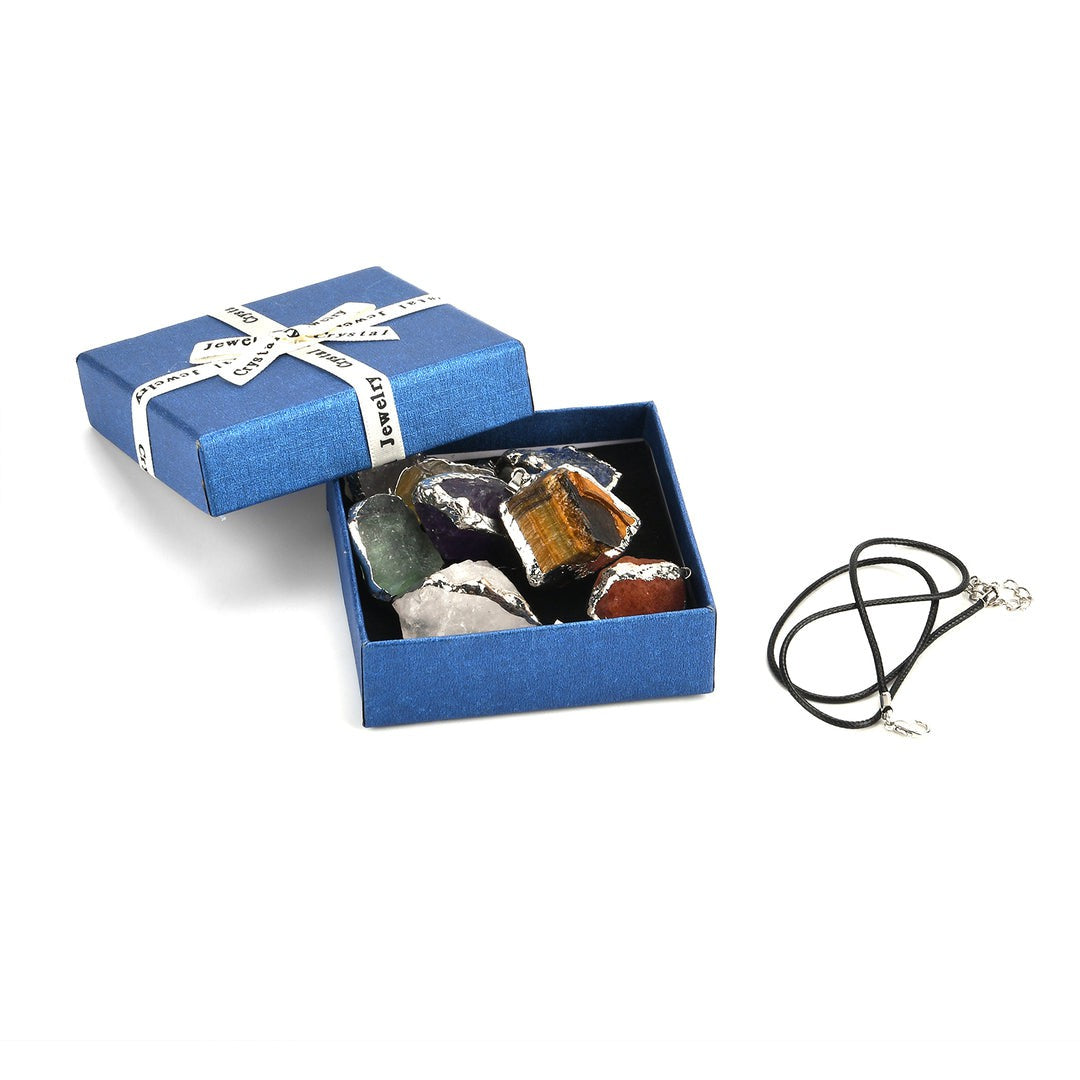 Elemental Energy Necklace Set – 8 Raw Crystals for Every Intention