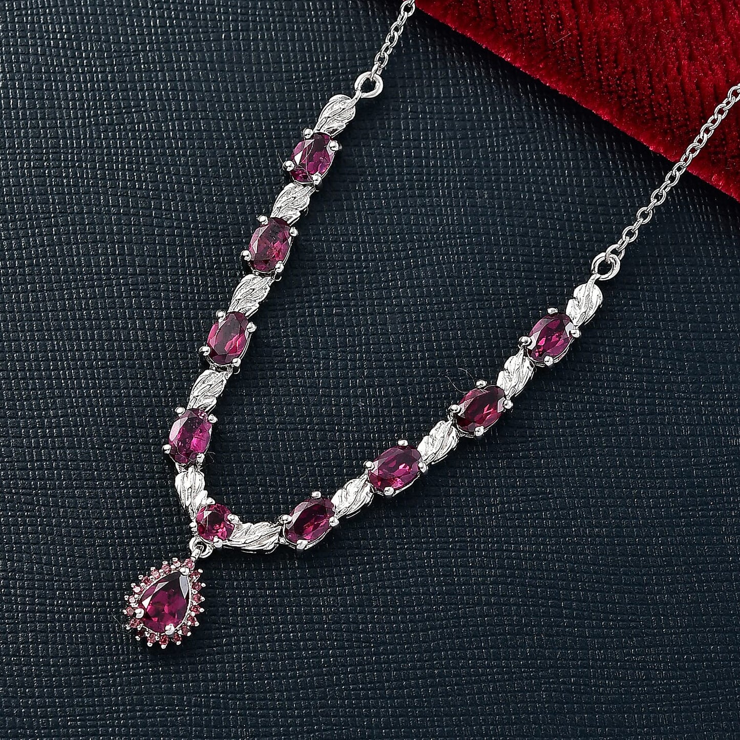 Twilight Leaf Glow Orissa Rhodolite Garnet Necklace — Passion, Strength & Radiant Presence