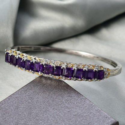 EverTrue African Amethyst Bangle Bracelet — Bold Sparkle & Inner Harmony
